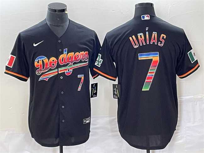 Mens Los Angeles Dodgers #7 Julio Urias Black Mexico Cool Base Stitched Jerseys